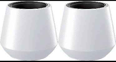 Prosperplast Plantenpot/bloempot Sevilla - 2x - buiten/binnen - kunststof - wit - D40 x H35 cm - met binnenpot