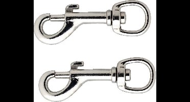 New Age Devi - "2x RVS Musketonhaak, 6 cm - Musketon haken"