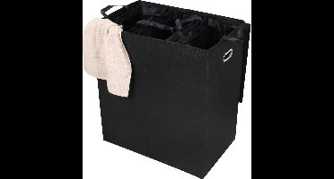 Niceey Wasmand 3 Vakken - met Uitneembare Zakken - Wassorteerder - Opvouwbaar - 120L - Inklapbaar - Zwart