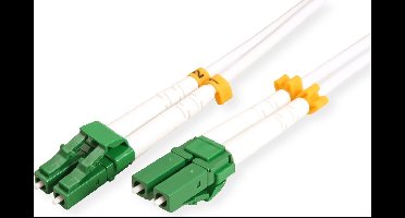 ROLINE glasvezelkabel duplex, 9/125µm OS2, LC/LC, APC, staal versterkt, LSOH , wit, 20 m