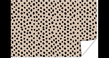 Poster Beige - Stippen - Patronen - Zwart - 30x20 cm