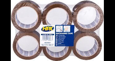 Verpakkingstape flatpack 6 rollen - bruin 50mm x 66m