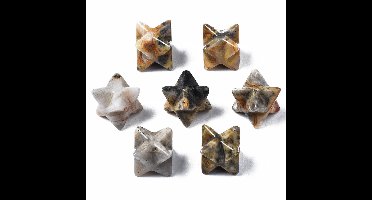 Sattva Rocks | Merkaba edelsteen Ster CRAZY AGAAT 5 stuks ±13x13mm achtpuntige ster in een kado zakje