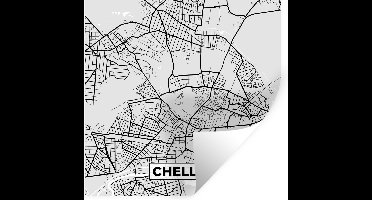 Muurstickers - Sticker Folie - Frankrijk - Plattegrond - Kaart - Chelles - Stadskaart - 30x30 cm - Plakfolie - Muurstickers Kinderkamer - Zelfklevend Behang - Zelfklevend behangpapier - Stickerfolie