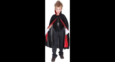 Dracula carnaval/Halloween cape - voor kinderen - vampier verkleed accessoire - zwart 128/140