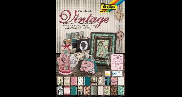 Folia motiefpapier Vintage II ft 24 x 34 cm, blok met 20 vel