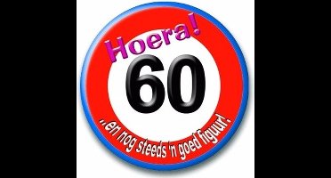 Button 60 jaar verkeersbord