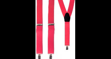 PartyXplosion Carnaval verkleed bretels - fluor roze - polyester - volwassenen/heren/dames - verkleedkleding accessoires