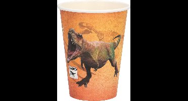 Boland - Set 8 papieren bekertjes T-rex - Dino's - Dino - Kinderfeestje