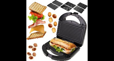 Camry - Multifunctioneel Tosti ijzer / grill 3in1 - 1000W - Zwart