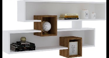 Karen Wandplank | 100% MELAMINE | Walnoot, Wit - Asir Group - Wandrek - Wit; Bruin - Spaanplaat