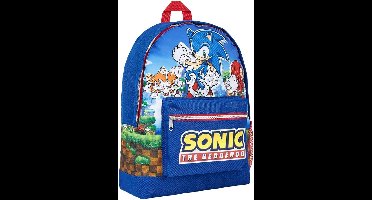 Sonic The Hedgehog-schooltas - Rugtas - kinderrugzak voor jongens - blauwe rugzak met grote capaciteit voor school, reizen, sport, boekentas, 2 vakken - Sonic-geschenken voor jongens - Donkerblauw
