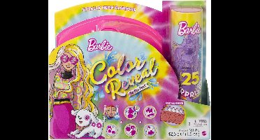 Barbie Color Reveal Barbie HCD26 - Color Reveal Totally Neon Fashions Doll with Yellow Highlighted Brunette Hair and 25 Surprises, Includes Colour Changing,
