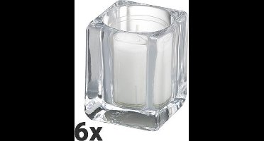 Bolsius Professional Relight Kaarsenhouders - Square - Transparant - 6 Stuks