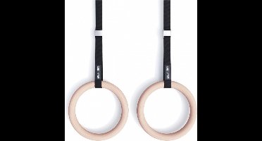 Gorilla Sports Gymringen 2 hout ringen & Riemen van 450 cm