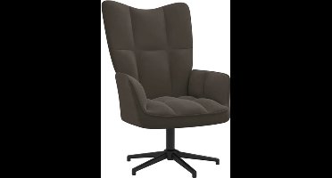 vidaXL - Relaxstoel - fluweel - donkergrijs