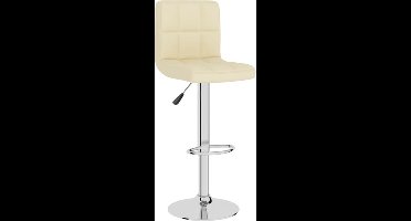 vidaXL - Barkruk - stof - crèmekleurig