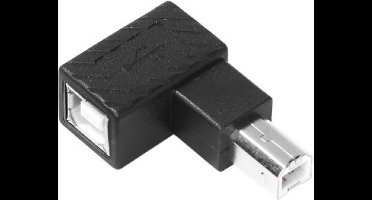 USB-B naar USB-B adapter - haaks naar rechts - USB2.0 / zwart