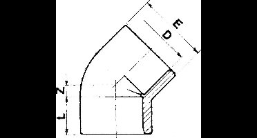 PVC knie 45° - 40 mm - lijmverbinding