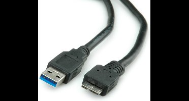 USB Micro naar USB-A kabel - USB3.0 - tot 2A / zwart - 5 meter