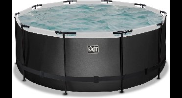 EXIT Black Leather Frame Zwembad ø360 - Opzetzwembad - met Filterpomp - Rond - Zwart