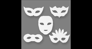 Creotime Theatermaskers H: 8,5-19 Cm B: 15-20,5 Cm