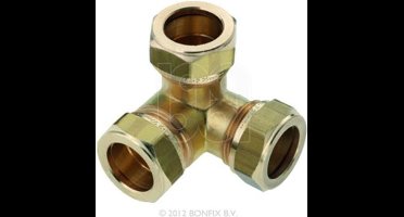 Bonfix knelkoppeling - Hoek T-koppeling - 22mm x 22mm x 22mm - Messing