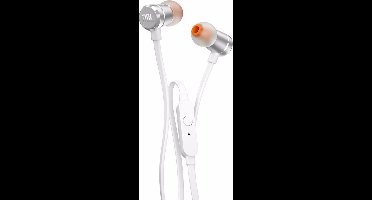 JBL Tune 290 - In-ear Oordopjes Bedraad - Oortjes met Microfoon - 3.5 mm Koptelefoon Aansluiting - Aluminium Design - Pure Bass Sound - Zilver