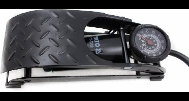 YATO Professionele Voetpomp - 1 Cilinder - Met Manometer tot 7 Bar - Inclusief Adapters - Robuuste Fietspomp & Autopomp - YT-7349
