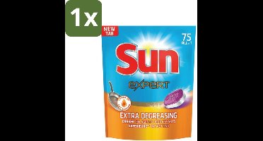 Sun Expert - All-in-1 - Vaatwastabletten - Extra Ontvettend - 75 Tabletten - 1 stuk