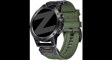 Bandz Explorer sportbandje Siliconen 26mm –Geschikt voor Garmin Fenix 8 (Pro) 51mm / Garmin Fenix 7x (Pro - Sapphire Solar) / Fenix 6x (Pro - Sapphire) / Fenix 5x (Plus) / Fenix 3 / Epix Pro (Gen 2 - 51mm) / Enduro 1-2-3 / Quatix 3 - 6x - Groen
