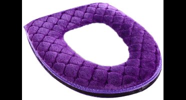 Verwarmde toiletbrilhoes - Pluche fleece - Verwarmd en rekbaar - Universele maat - Toiletbrilhoes - Toiletbril - Toiletbrilhoes - Zacht - Wasbare toiletbrilhoes - Verdikt - Paars