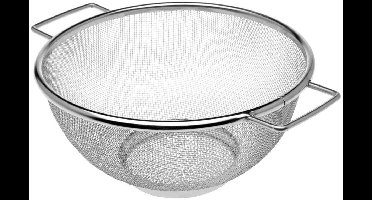 Excellent Houseware - Roestvrijstalen Keukenzeef - 20 cm - Comfortabele Handgrepen - Zilver
