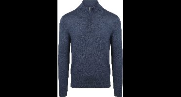 Suitable Merino Half Zip Trui Denim Blauw - Maat XXL - Heren - Quarter zip - Schipperstrui met rits - Volwassen mannen