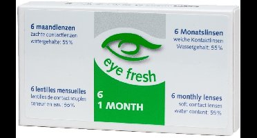 Eye Fresh Maandlenzen - 6 stuks - Sterkte -6.00 - Hioxifilcon A - 57% water - Langdurig draagcomfort