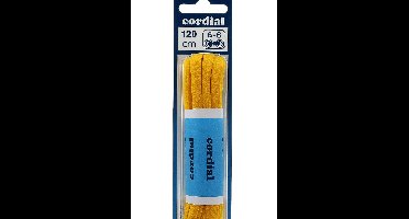 Cordial - Schoenveters - geel dik fijn geweven - veterlengte 120 cm 6-8 gaatjes