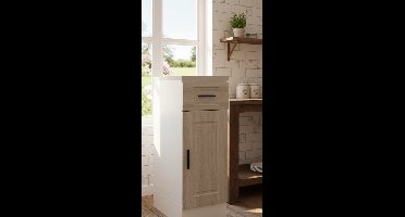 Porto Luxe Keukenonderkast Grey Sonoma – Moderne Onderkast van Geperst Hout 30 x 46 x 81,5 cm – Ruime Opbergkast voor Keuken, Kasten & Opbergruimte – Novihome