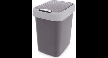 Prullenbak Plastic Grijs 12 l - Afvalmand - Afvalemmer