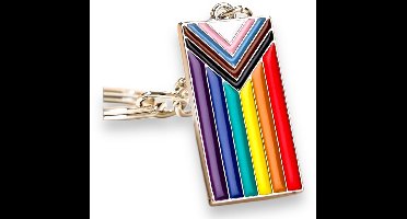 Sleutelhanger met Progress Pride Design – Kleurvol Symbool van Liefde & Gelijkheid