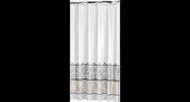 Boraboi® Waterafstotend douchegordijn met Marrakech patroon en verzwaringsband, Polyester, 180 x 200 cm, Zilver