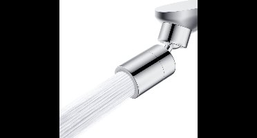Kraanverlenger - RVS Draaibaar - Kraanaccessoires - Kraanverlengstang - Geschikt voor keuken en badkamer - 2 standen - Voorkomt effectief spatten - Lange versie - Zilver