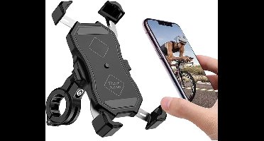 Universele smartphonehouder Geschikt voor fietsen, motoren en scooters; stuurbevestiging met 360° rotatie, Geschikt voor telefoons van 4,7-6,5 inch.