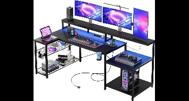 Gaming Bureau met LED Verlichting - Computertafel - Computermeubel