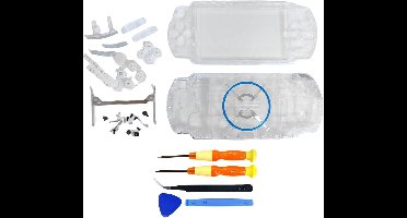 Vervangende- Behuizing Schelp- Console Reparatie Onderdeel - Transparant - Volledige Set Knoppen Bevestiging - Sony PSP 3000 PSP3000 - Kwalitatief - Geschikt voor Reparatieconsole - Transparant Wit