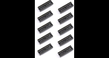 DIP socket 24 pins IC voetje 24 polig voor DIL 24 ICs 10-stuks