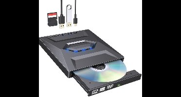 Externe CD/DVD-drive met USB 3.0 en Type C - DVD-brander voor laptops en desktops