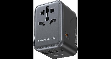 Universele Reisadapter met 70W GaN, Internationaal Adapter voor Telefoons, Tablets en Laptops