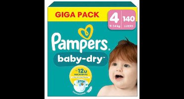 Pampers Baby-Dry - Maat 4 (9kg-14kg) - 140 Luiers - Maandbox