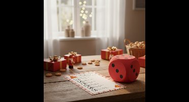 T&F Creations Sinterklaasspel set - dobbelspel - incl foam dobbelsteen - rood