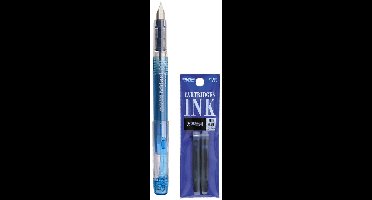 Platinum - Preppy Fountain pen Japan - Fine - 0,2 - BLAUW - vullingen DONKERBLAUW